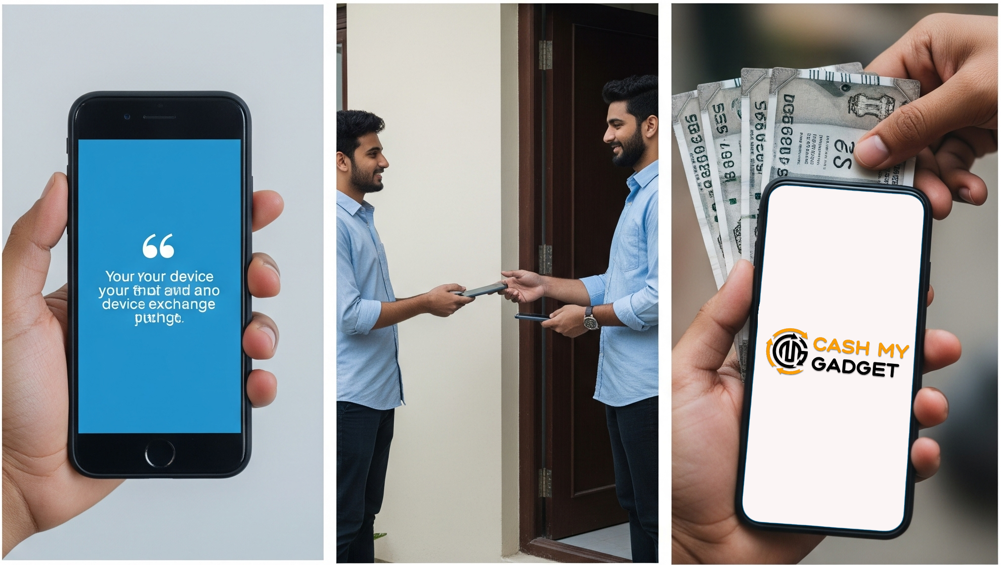Happy customers with gadgets